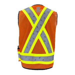 Orange Cotton Surveyor Safety Vest w/Full Mesh