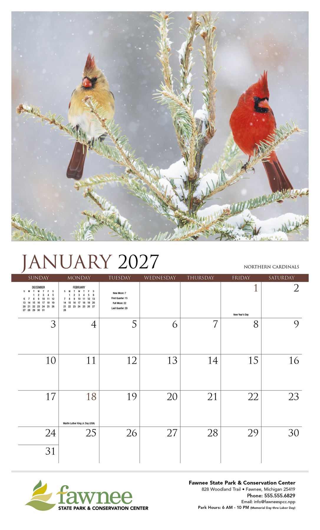 HotLine Products Songbirds Appointment Calendar - Stapled open image