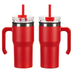 Outback 20 oz Stainless Steel/Polypropylene Mug with Lid and Straw