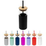 Stirling 18 oz Glass Tumbler with Silicone Sleeve & PP Straw