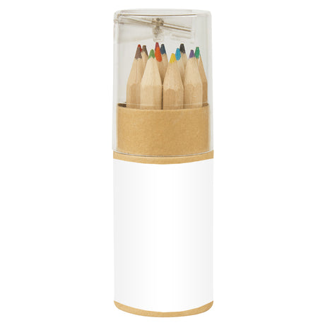 12-piece Colored Pencil Set In Tube With Sharpener