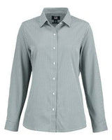 Cutter & Buck Skyline Eco Recycled Gingham Womens Long Sleeve Dress Shirt