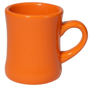 Classic Diner 10oz orange ceramic mug - Etch
