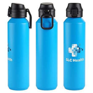 Nexus 27 oz Recycled Aluminum Bottle with Flip-Top Lid and Carabiner