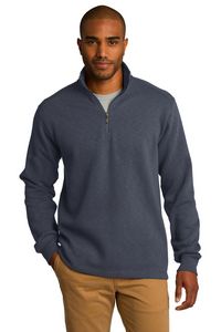 Port Authority® Men's Slub Fleece 1/4-Zip Pullover Sweater