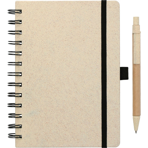 5'' x 7'' FSC® Mix Wheat Straw Notebook with Pen