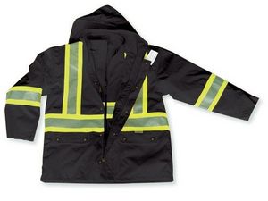 3-In-1 Black Rain Jacket Fleece