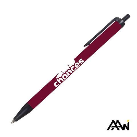 Value Slim Pen w/Glossy Colored Barrel - Matte Black Accent