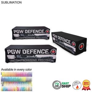 72 Hr Fast Ship - Sublimated Table Cloth for 8' table, Drape style, 4 sided, Closed Back