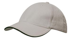 000954 Brushed Heavy Cotton Cap w/Sandwich Trim