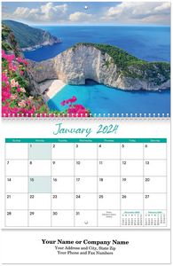 Beaches Spiral Wall Calendar