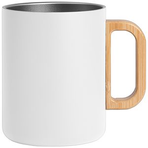 Vancouver - 18 oz. Stainless Steel Double Wall Mug with Bamboo Handle - Laser