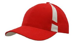 Brushed Heavy Cotton Cap with Crown Inserts, Contrasting Peak Under & Strap
