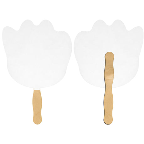 Paw Print Glued Hand Fan (1 Side/ Four Color Process Imprint)