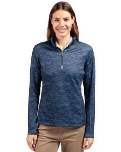 Cutter & Buck Traverse Stretch Camo Print Quarter Zip Womens Pullover