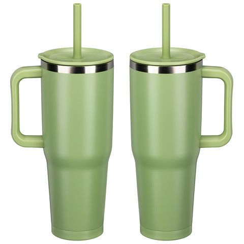 SENSO® Summit 40 oz Insulated Stainless Steel Travel Mug with Press-In Straw