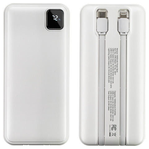 Marquis 10000mAh 20W PD Power Bank with Built-In Cables