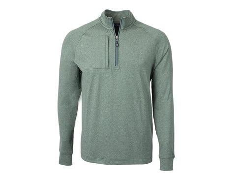 Cutter & Buck Adapt Eco Knit Heather Mens Big & Tall Quarter Zip Pullover