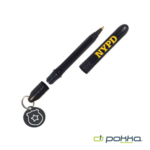 Pokka? Pocket Pen w/Dock & Chrome Keyring & Charm in Tin Box