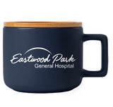 Café Virtuoso - 12 oz. Ceramic Mug with Bamboo Lid - Silkscreen
