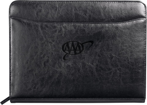 Renaissance Italian Style Leather Zippered Padfolio with FSC® Mix Paper