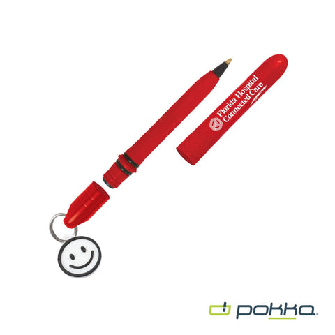 Pokka? Pocket Pen w/Dock & Chrome Keyring & Charm in Tin Box