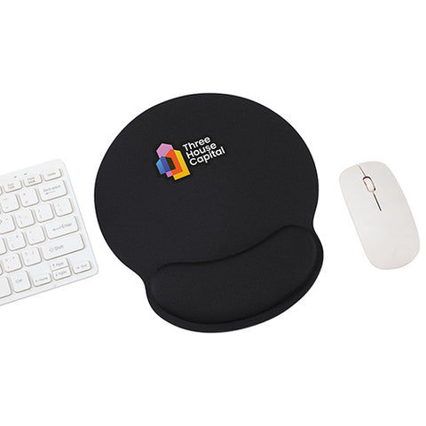 Crest Non-Slip Mouse Pad with Foam Wrist Rest