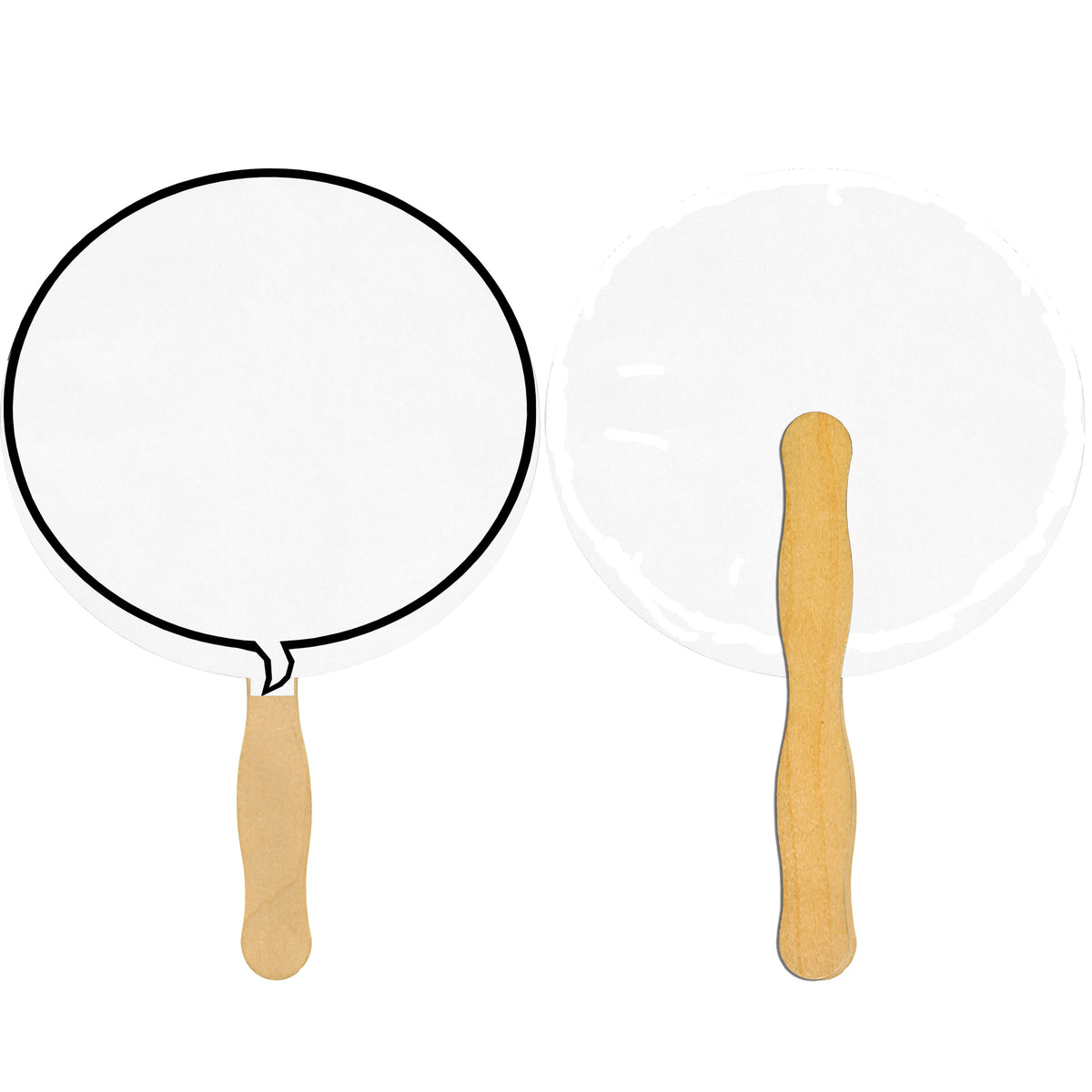Talk Bubble Glued Hand Fan (1 Side/ Four Color Process Imprint)