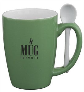 ~ Ursa Endeavor 16oz 2tone green/white mug w/spoon