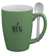 ~ Ursa Endeavor 16oz 2tone green/white mug w/spoon