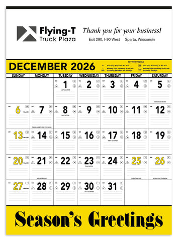 Triumph® Calendars Yellow & Black Contractor Memo Calendar