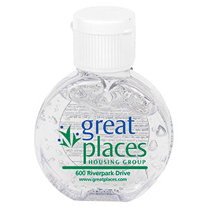"CirPal" 1 oz Compact Hand Sanitizer Antibacterial Gel in Round Flip-Top Squeeze Bottle