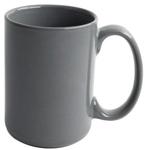 Jumbo 15oz light grey ceramic mug - Etched