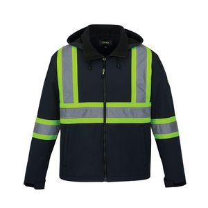 Shield Adult Hi-Vis Softshell Jacket w/Detachable Hood