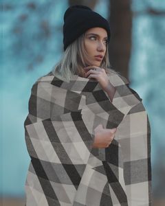 Plaid Wool Blanket, 50x60, Blank Only