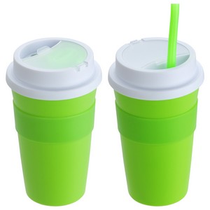 Bistro 14 oz Coffee Cup with Silicone Sleeve + Straw
