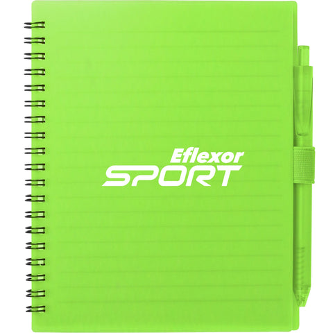 5.5'' x 7'' FSC® Recycled Spiral Notebook w/ rPET Pen