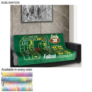 Plush and Cozy Mink Flannel Fleece Blanket, 50x60, Sublimated Edge to Edge 1 side