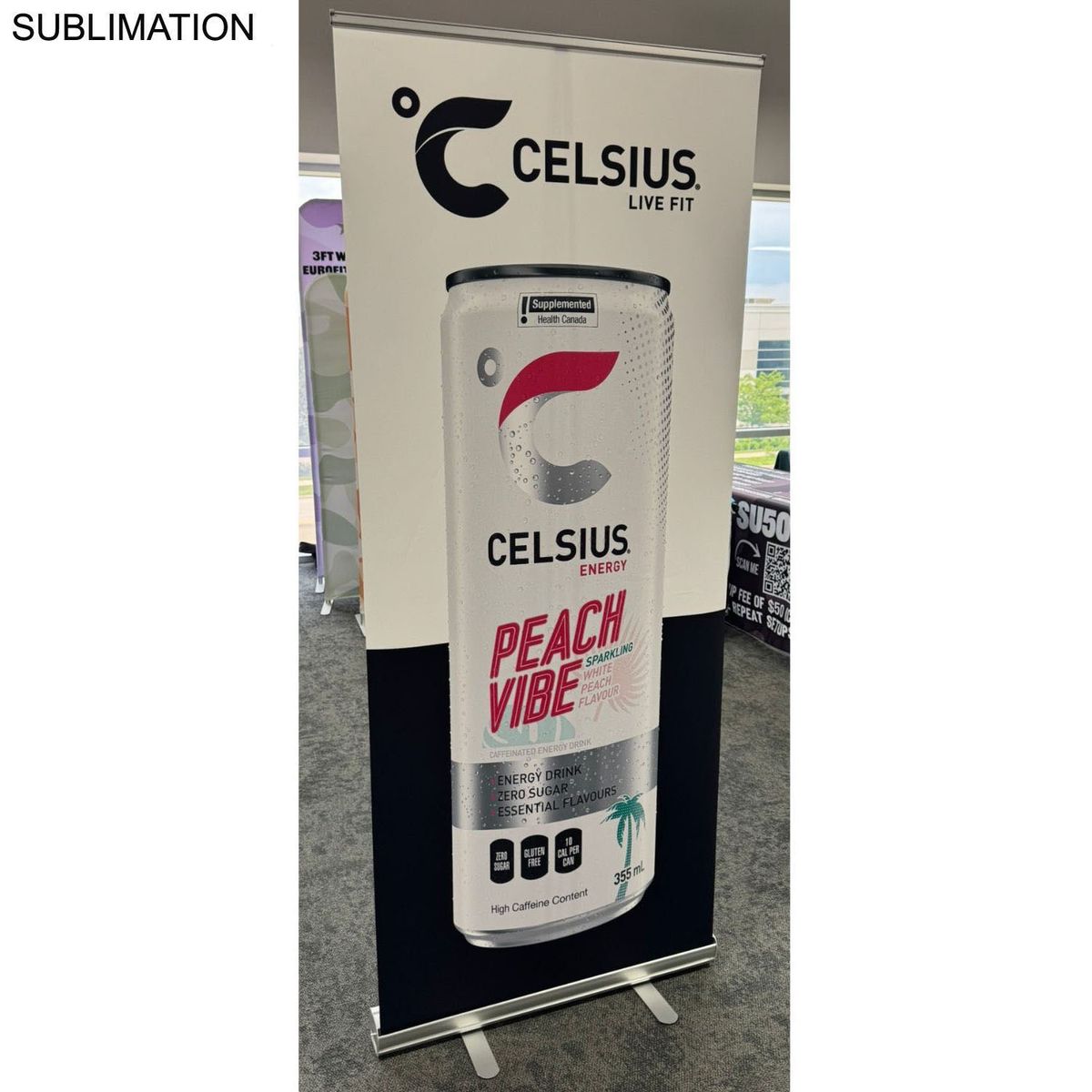 Sublimated Heavy Fabric Premium Retractable Pull Up Banner, Stand and Bag, Standard base (33.5"x79")
