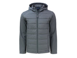 Cutter & Buck Evoke Hybrid Eco Softshell Recycled Full Zip Mens Big & Tall Hooded Jacket
