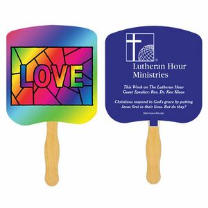 Religious Hand Fan/ Love Stained Glass