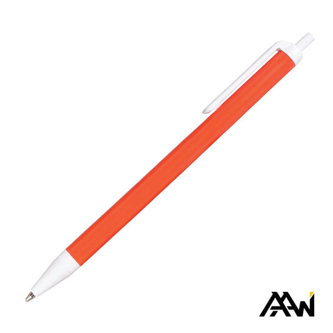 Value Slim Pen w/Glossy Colored Barrel - Matte White Accent
