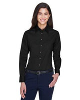 000251 Harriton Ladies' Easy Blend™ Long-Sleeve Twill Shirt with Stain-Release