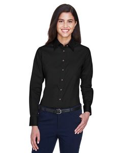 000251 Harriton Ladies' Easy Blend™ Long-Sleeve Twill Shirt with Stain-Release