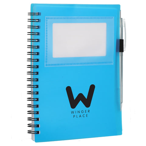 5'' x 7'' FSC® Recycled Star Spiral Notebook with Pen