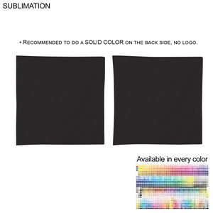 Colored Sublimated Bandana, 22x22, Sublimated Edge to Edge 2 sides, Available in every color