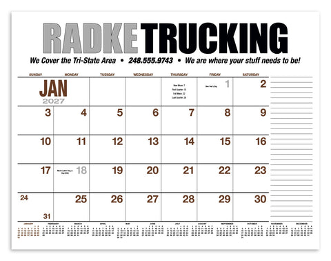 HotLine® Products 13-Month Desk Pad Calendar