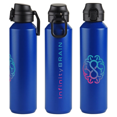 Nexus 27 oz Recycled Aluminum Bottle with Flip-Top Lid and Carabiner