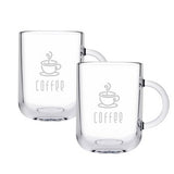 Ionic, 11oz clear glass mug, set of 2 in a Mystique gift box - EtchedIonic, 11oz clear glass mug, se