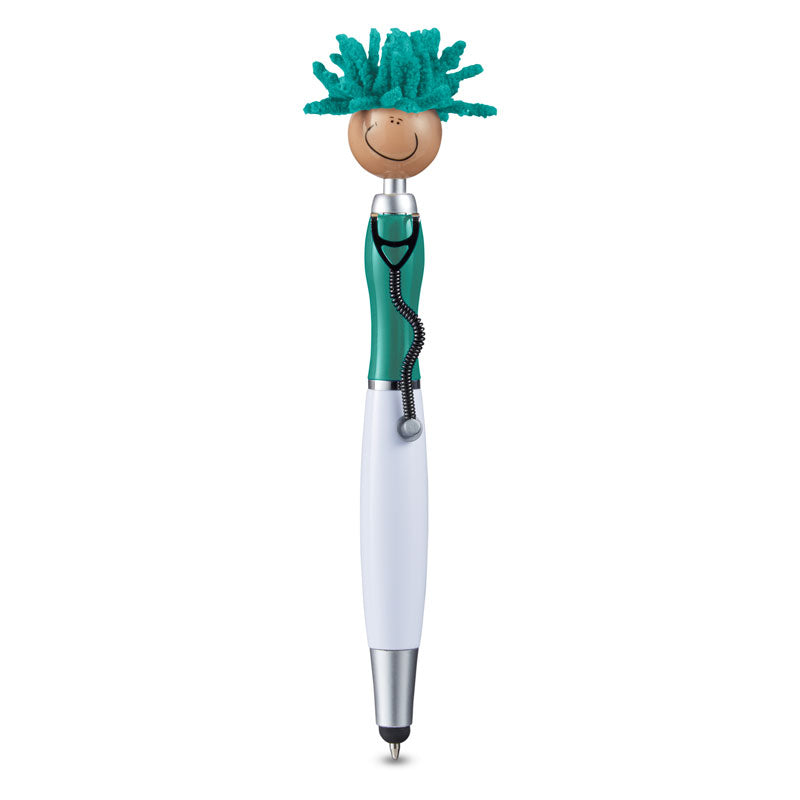 Multicultural MopToppers® Screen Cleaner w/Stethoscope Stylus Pen (Tan Skin)